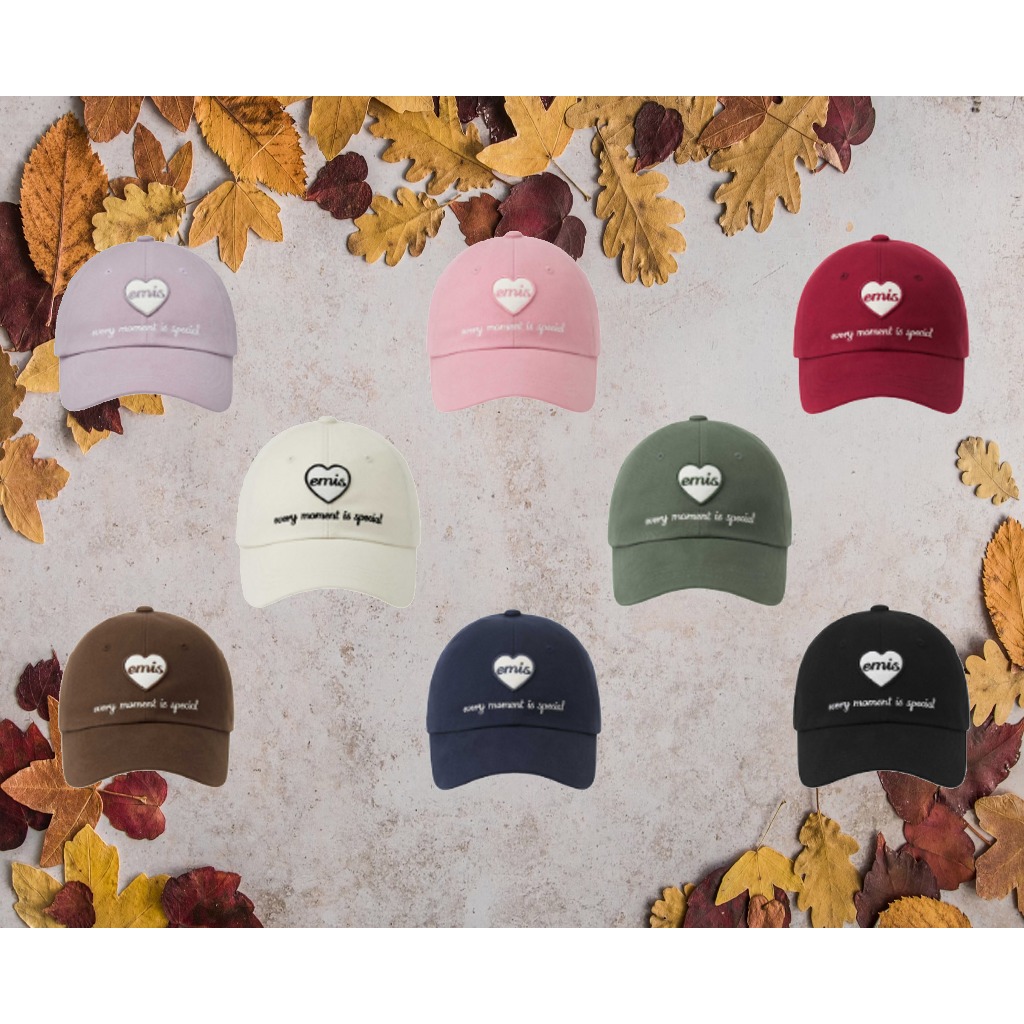 E Ms HEART WAPPEN BALL CAP - 8 สี