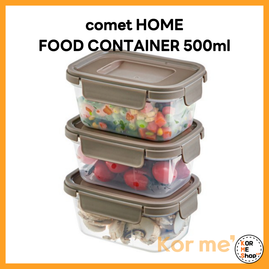 Comet Home BPA-Free Airtight container 500ml x 3 ชิ้น / BPA-Free Airtight กล่องใส่อาหาร