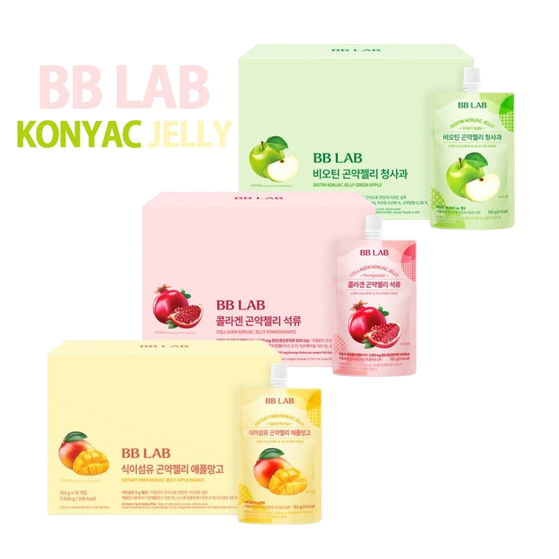 Bb LAB Konjac Konnyaku Jelly Drink Pouch 150g * 5ea / ใยอาหาร Apple Mango / คอลลาเจนทับทิม / รสแอปเป