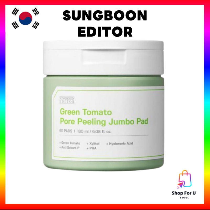 [SUNGBOON Editor] (พร้อมสต็อก) Green Tomato Pore Peeling Jumbo Pad 60Pads