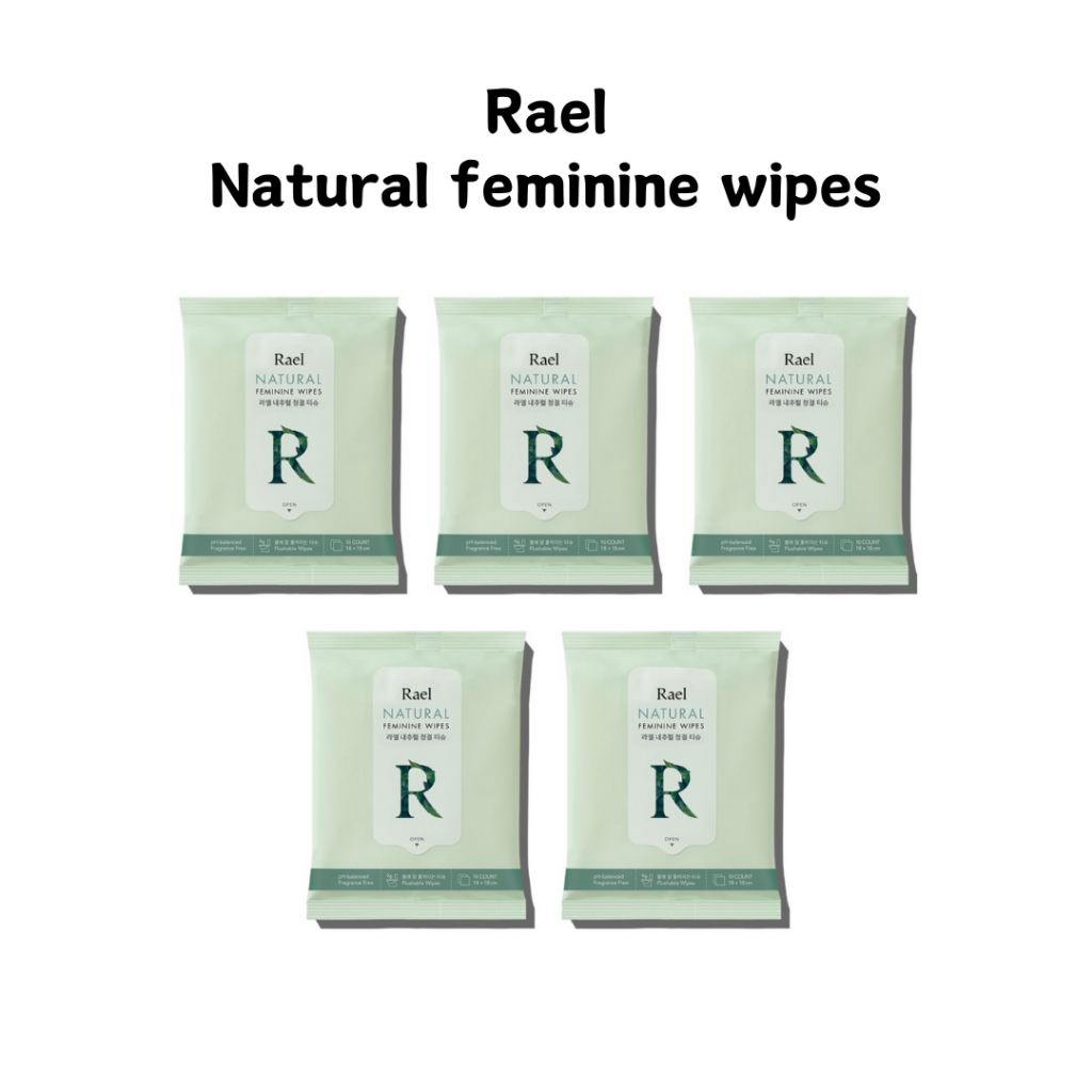 Rael Natural feminine Wipes 10p X 5 แพ็คการดูแลผู้หญิง