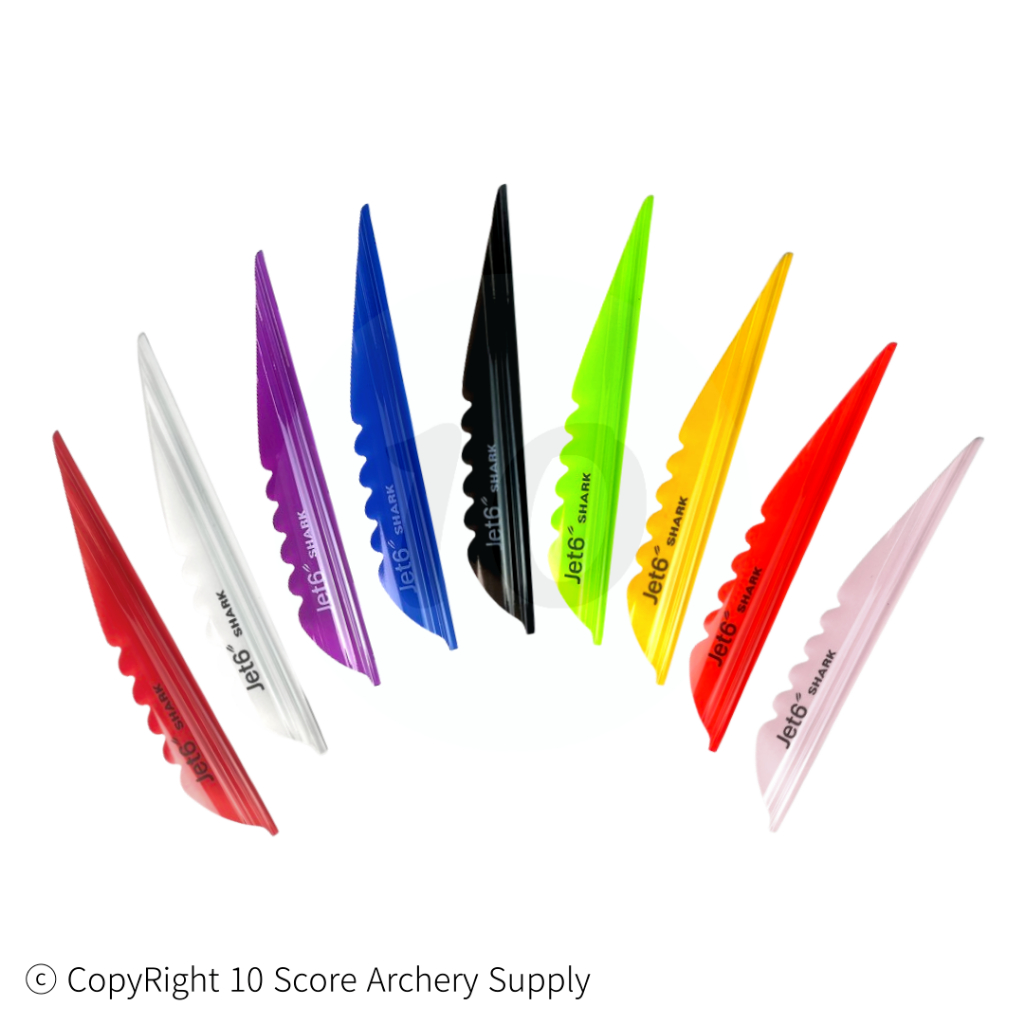 4.00" Jet6 Shark Vane, Archery Feather Fleatches Arrow Fletching สําหรับยิงธนูในร่ม (50 ชิ้น)