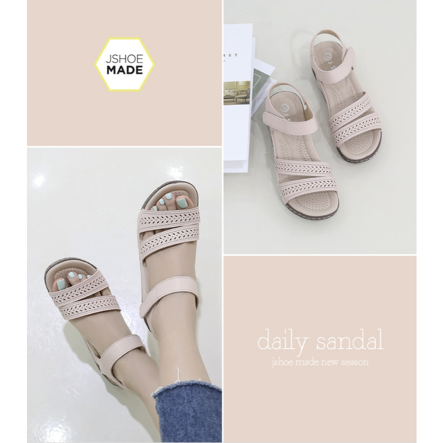 J.Shoo Natural Cowhide Comfort Strap Sandals