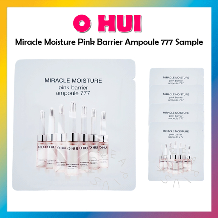 [O Hui] Miracle Moisture Pink Barrier Ampoule ฟื้นฟูผิว 777 ตัวอย่าง 1ml 120 ชิ้น