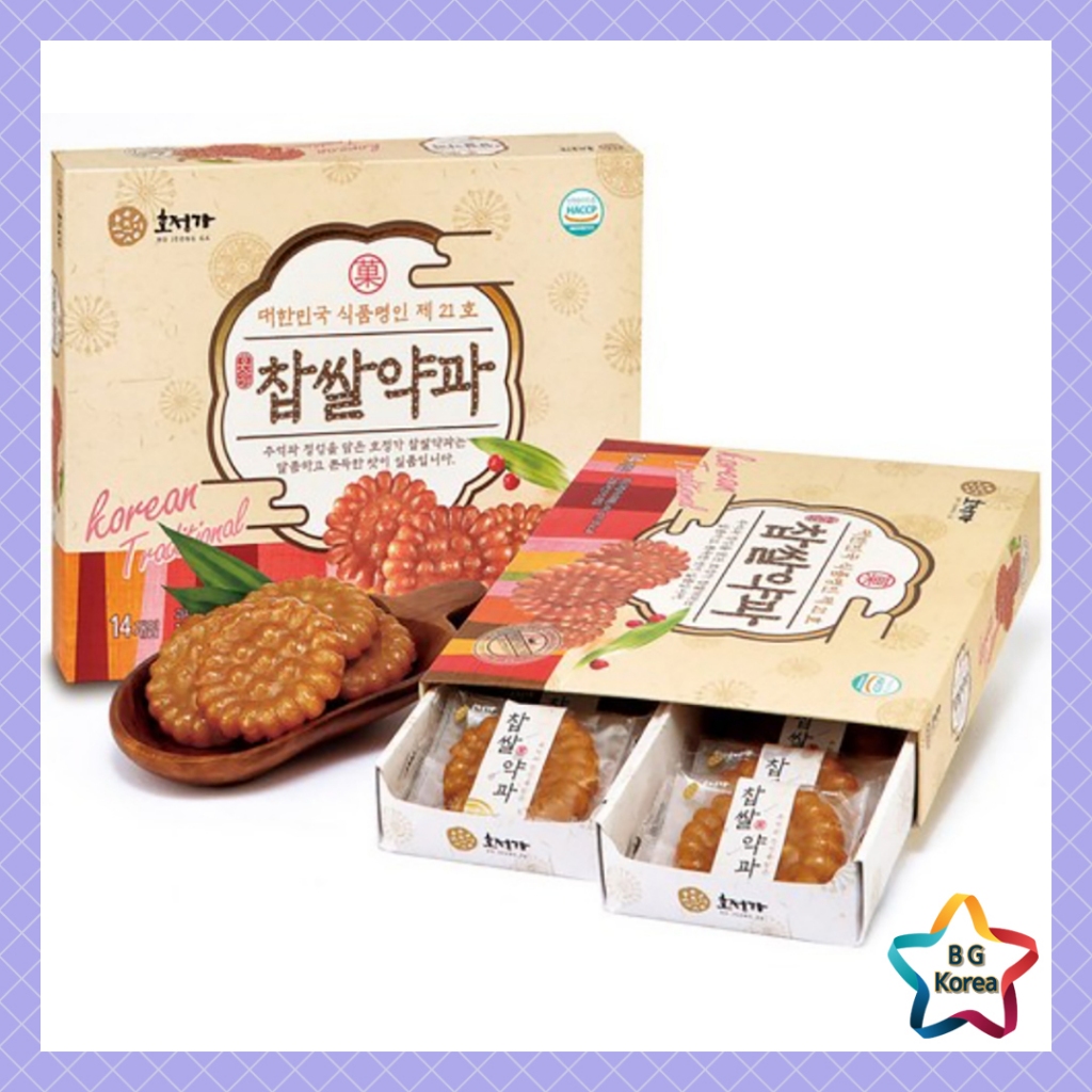 Hojungga คุกกี้ข้าวเหนียวโบราณเกาหลี Yakgwa 490g – ขนมน้ําผึ้งหวานและเคี้ยวหนึบ