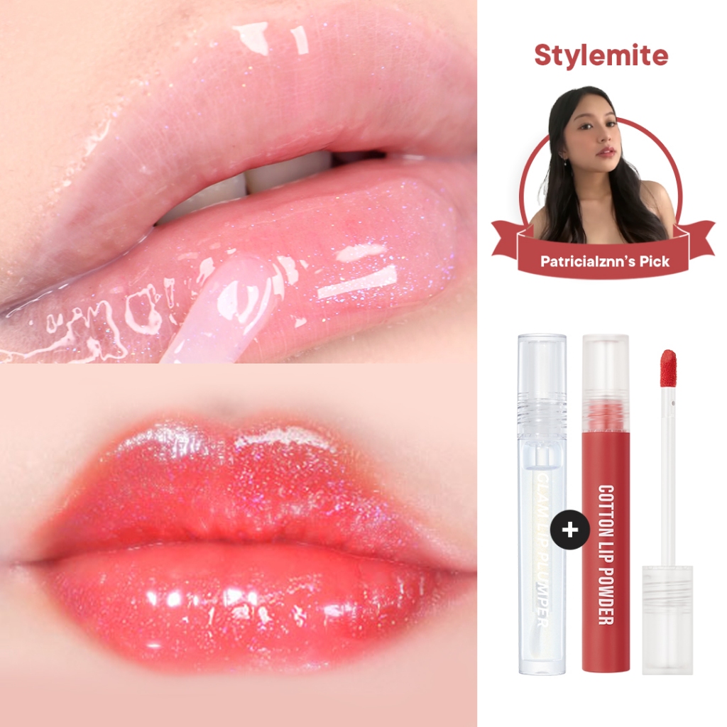 [STYLEMITE Exclusive] [SET] Glam Lip Plumper (3g) + Cotton Lip Powder 03 Awesome Rose (3.5g)