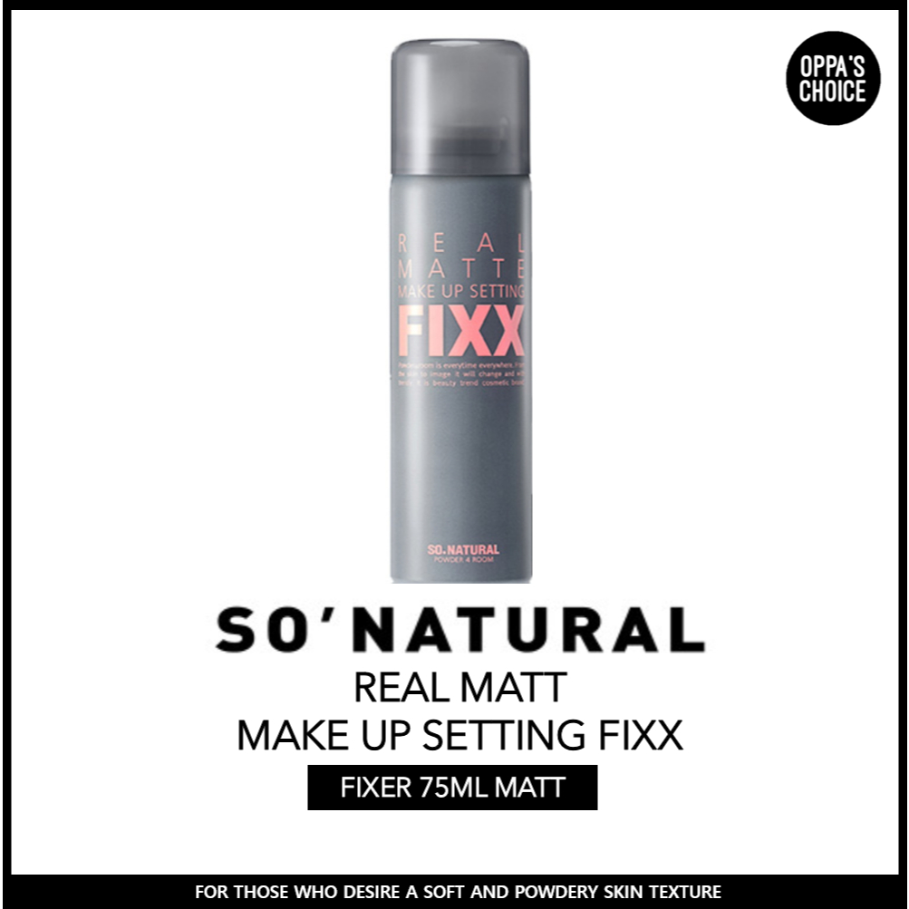 [ So Natural ] REAL MATT MAKE UP SETTING FIXX FIXER 75ML ( OIL ZERO FIXX BOOSTER
