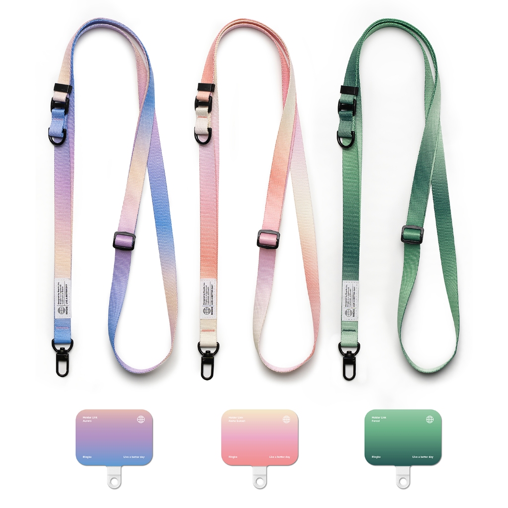 Ringke Holder Link Snap Hook Lanyard Strap สําหรับสมาร์ทโฟนและอุปกรณ์เสริมอื่นๆ สายปรับได้สีสันสดใส