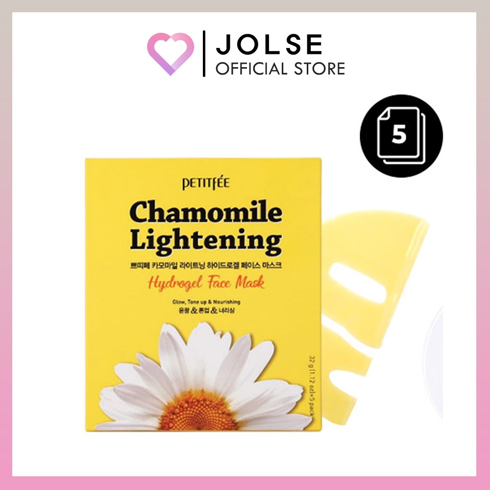 Petitfee Chamomile Lightening Hydrogel Face Mask 5ea