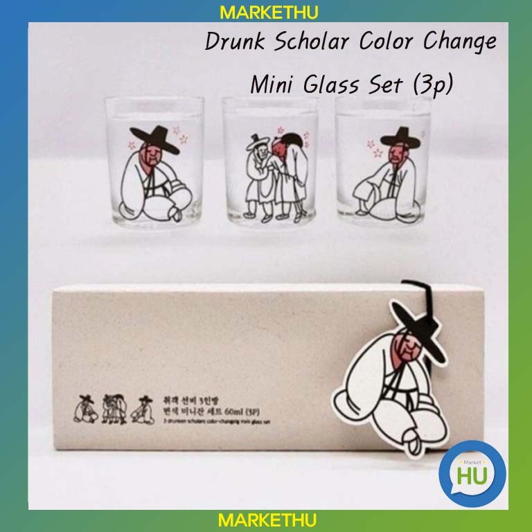 Drunk Scholar Color Change Mini Soju Glass Set (3p/พิพิธภัณฑ ์ แห ่ งชาติเกาหลี ฉบับพิเศษ