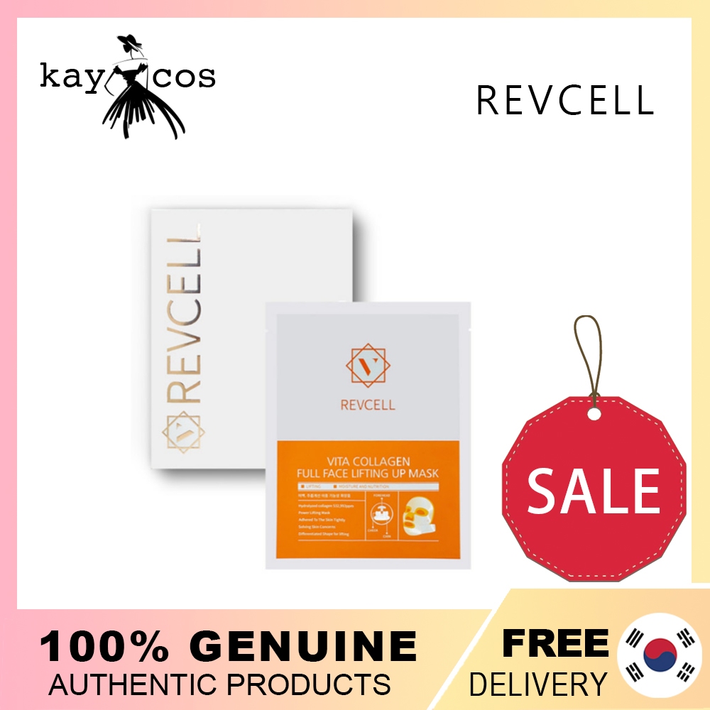 Revcell Vita Collagen Full Face Lifting Up Mask 1 ชิ้น 3 ชิ้น 5 ชิ้น Vita Collagen Ampoule Mist 100ml Instant Firming และ Glow Whitening Anti-wrinkle