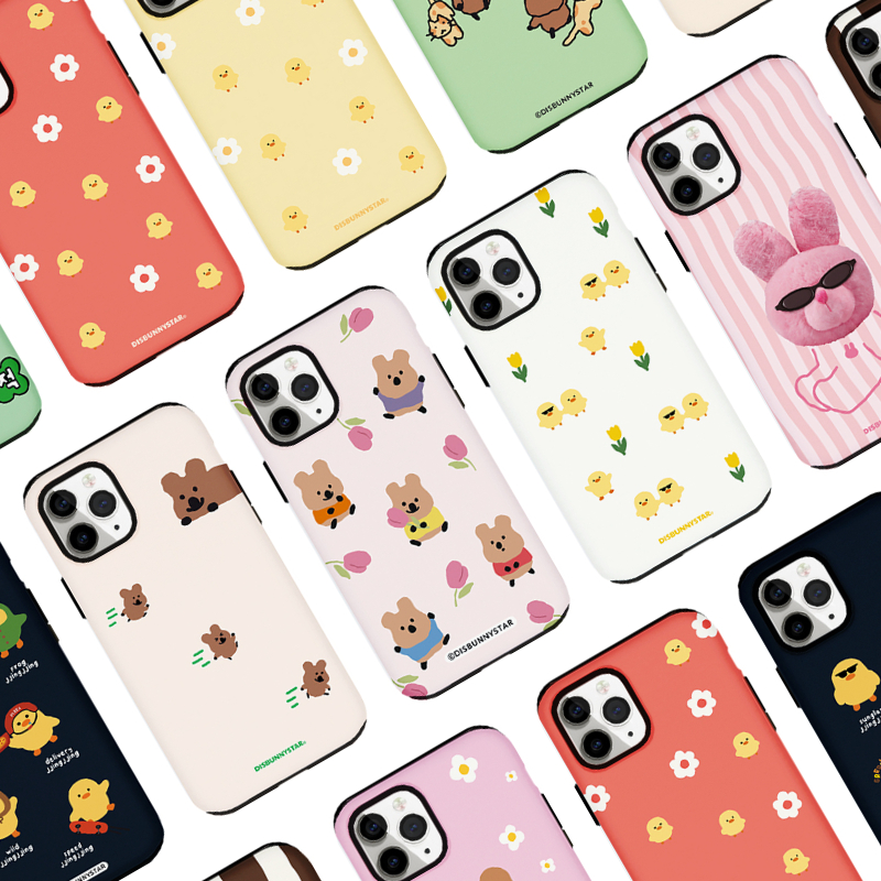 🇰🇷เคสโทรศัพท์เกาหลี กันชนคู่ฮาร์ดป้องกันการ์ดการจัดเก็บซิลิคอนออกแบบน่ารัก Samsung Galaxy เข้ากันได้กับ iPhone 15 14 13 12 11 pro max mini Disbunnystar
