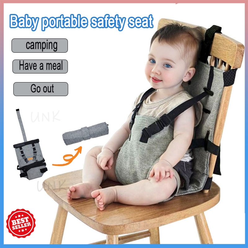 สจ Spt ที่นั่งเก้าอี้เด็กแบบพกพาพับได้ผ้าขนาดกะทัดรัดรองรับสายรัดนิรภัยเด็กพร้อมสายรัดปรับระดับได้เบาะเดินทาง