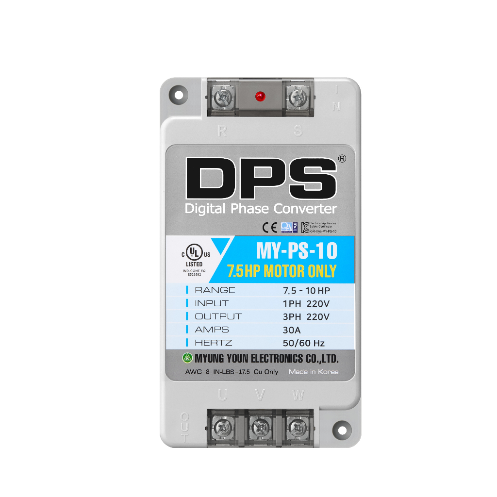 ตัวแปลง DPS Single to 3 Phase รุ่น MY-PS-10 ใช้สําหรับมอเตอร์ 7.5HP(5.5kW) 23A 220V 3 เฟส
