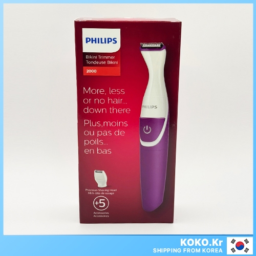 PHILIPS BRT383 Bikini Genie Bikini Trimmer ที่กันจอนไร้สายสําหรับ Bikini Line เปียกและแห้งด้วย FREEB