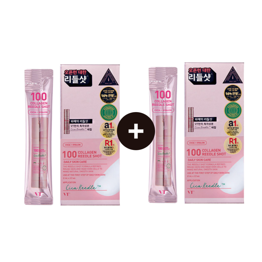 [1+1] Vt Reedle Shot 100 Collagen Stick Pouch 2ml x 10ea | เฟิร์มมิ่ง แอนด์ อีลาสติก แคร์ | Cica คอล