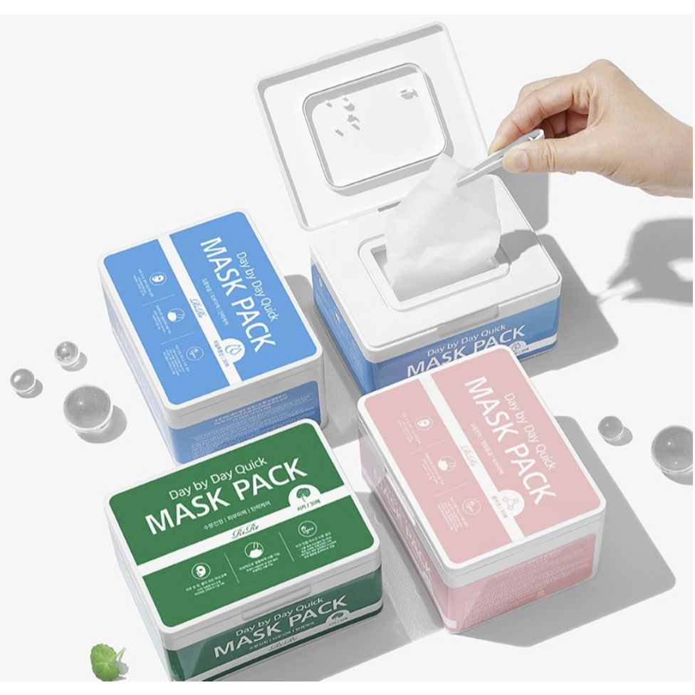 [ผลิตภัณฑ์ดูแลผิวประจําวัน] Day by Day Quick Mask pack 30 แผ่น 1 แพ็ค 3 แบบ