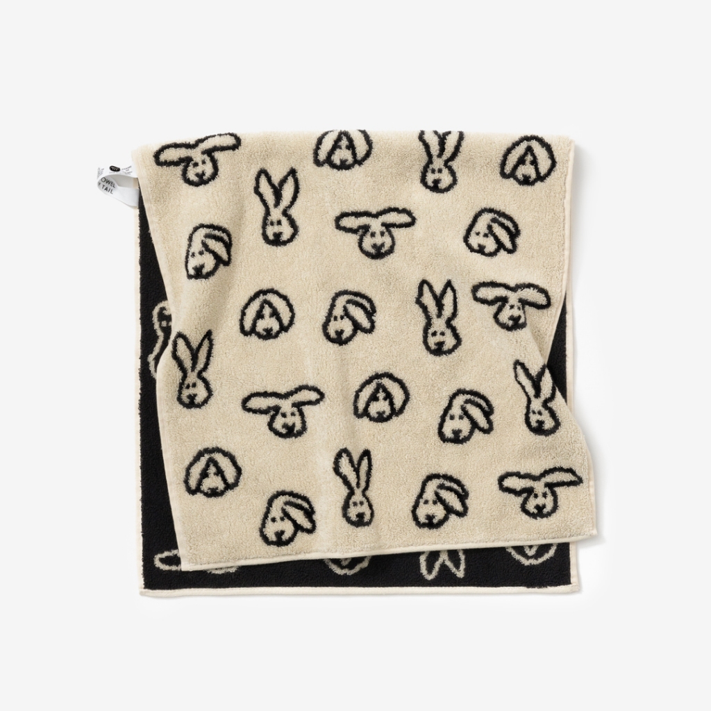 [WARMGREY TAIL] BUNNY BUNNY FACE TOWEL - CREAM