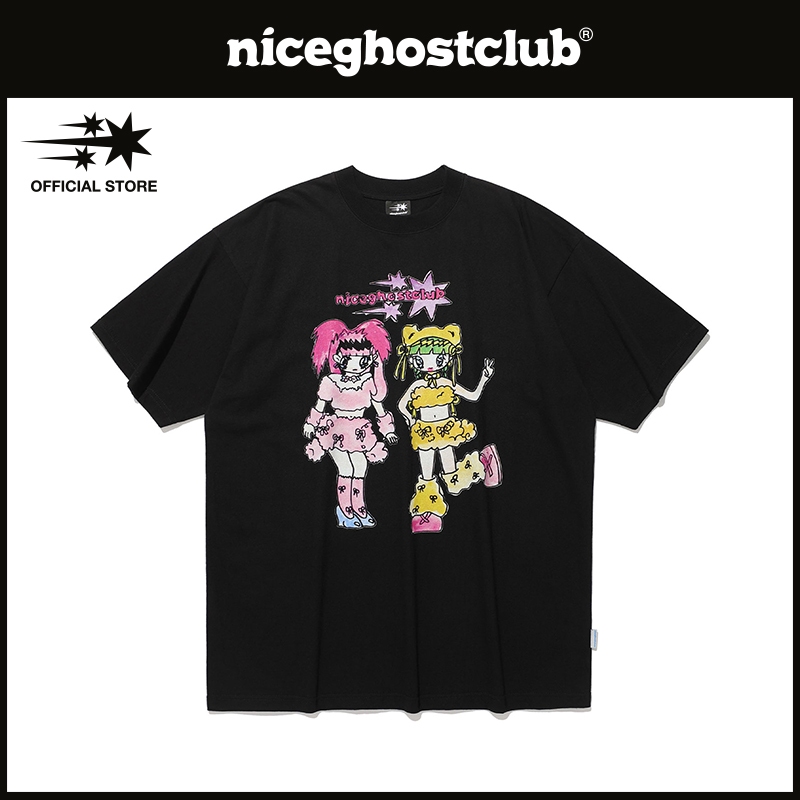 [niceghostclub] GHOSTSOULGIRL RABBIT&BEAR BIG BIG TEE _Unisex_สไตล์เกาหลี