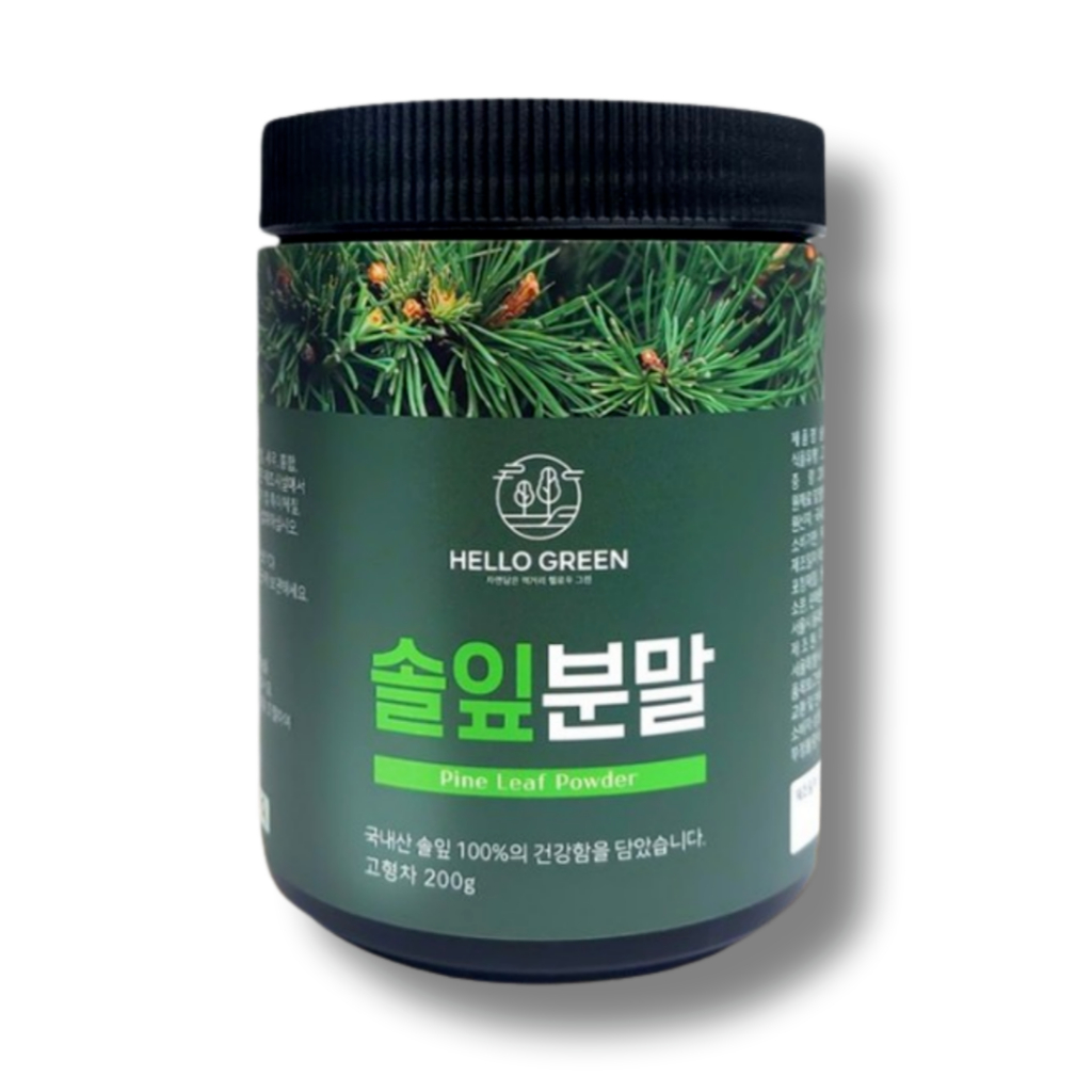 Hellogreen ผงเข็มสนธรรมชาติ 100% จากเกาหลี 200 กรัม