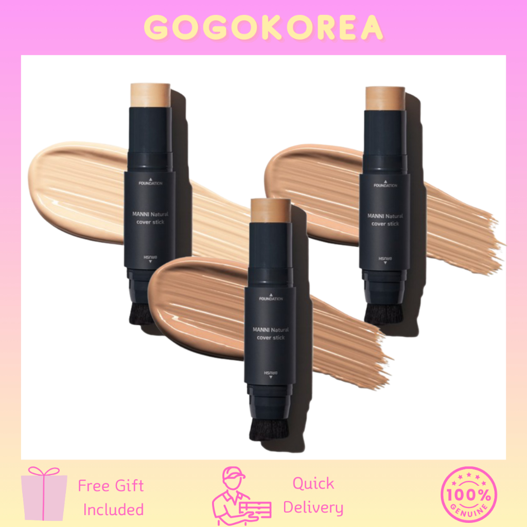 [MANNI] Natural Cover Foundation Lotion Stick SPF50+ PA++++ 3สี / พร้อมสต็อก