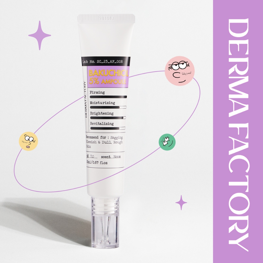 [Derma Factory] (1+1)Bakuchiol 5% Ampoule 20ml | Oliveyoung Anti-aging สีผิวสม่ําเสมอ ผิวแพ้ง่าย Retinol Retinoid Retinal