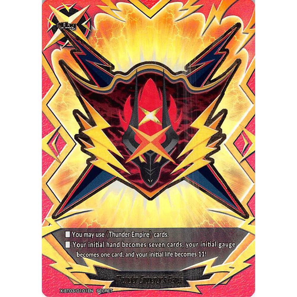 ธง Fangs Buddyfight Thunder Emperor SECRET / X-BT03/0101EN พลิกกลับ! ธันเดอร์เอ็มไพร์!!