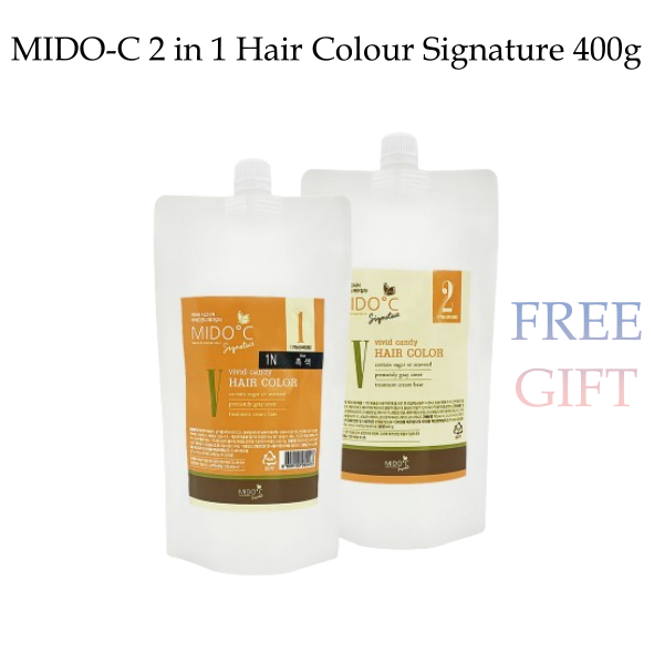 Mido-c 2 in 1 สีผม Signature Vivid Candy hair Color 400g ( ย ้ อมผมสีเทา 8 ระดับ )