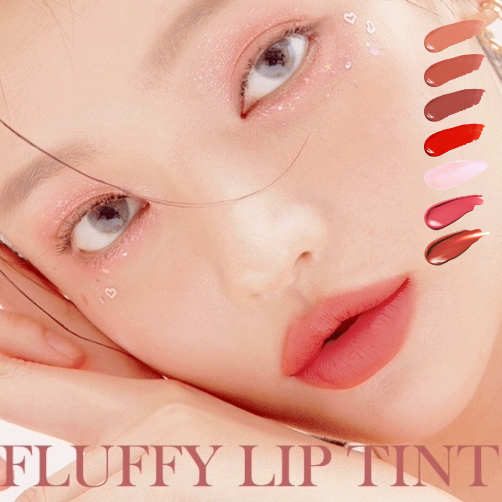 ลิปทินท์ 7 สี BLESSED MOON Fluffy Lip Tint - ลิปทินท์เนื้อแมท&amp;กลอสซี่