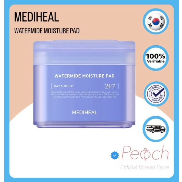 Mediheal/pad, [1+1รีฟิล] Watermide Moisture Pad100 แผ่น+รีฟิล 100 แผ่น/แผ่นโทนเนอร์ทุกวัน
