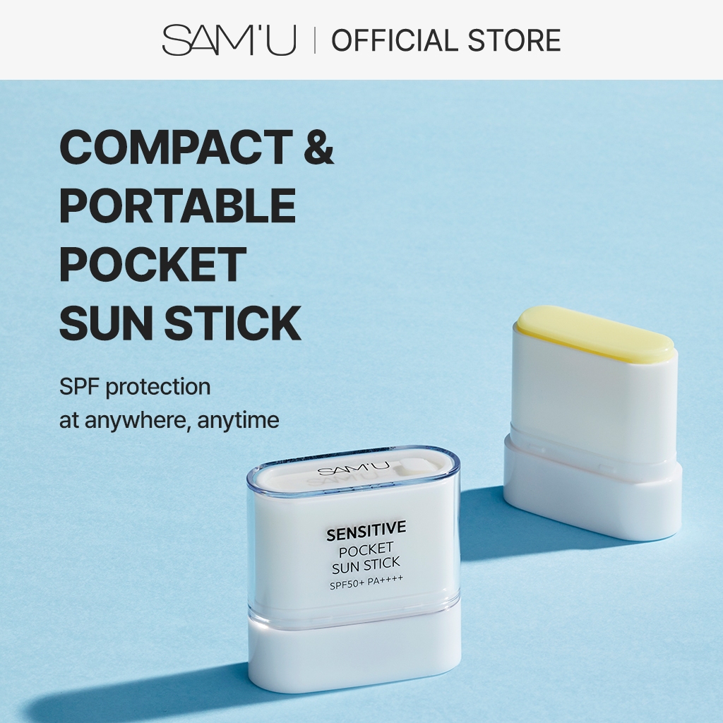 SAM'U Sensitive Pocket Sun Stick 10gx2EA, Mini Sun Stick, Matte Finish, SPF 50+ PA++++