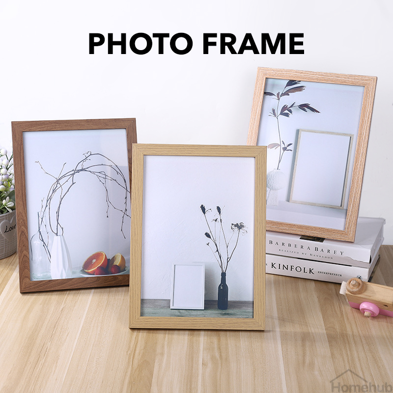 Homehub กรอบรูปไม้สําหรับ 4R 5R 6R 8R A3 A4 ภาพโปสเตอร์ Art Hang Stand Frames