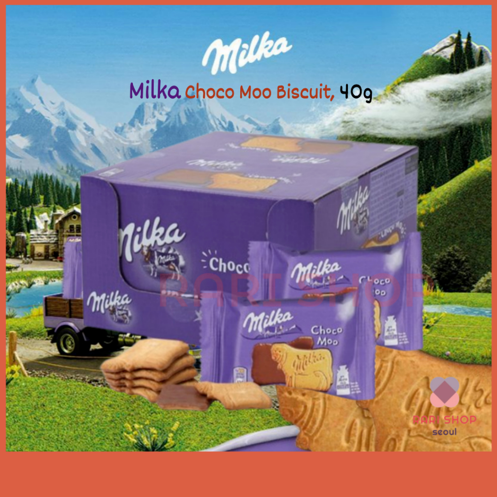 [Milka ] Milka Choco Moo Biscuit 40g Chocolate Snack 200g