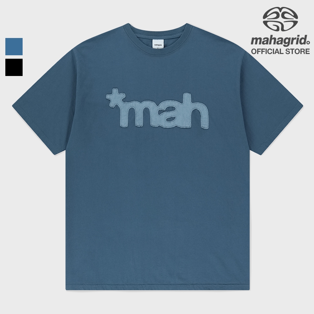 [MAHAGRID] mah CUT OFF APPLIQUE TEE_Unisex_สไตล์เกาหลี