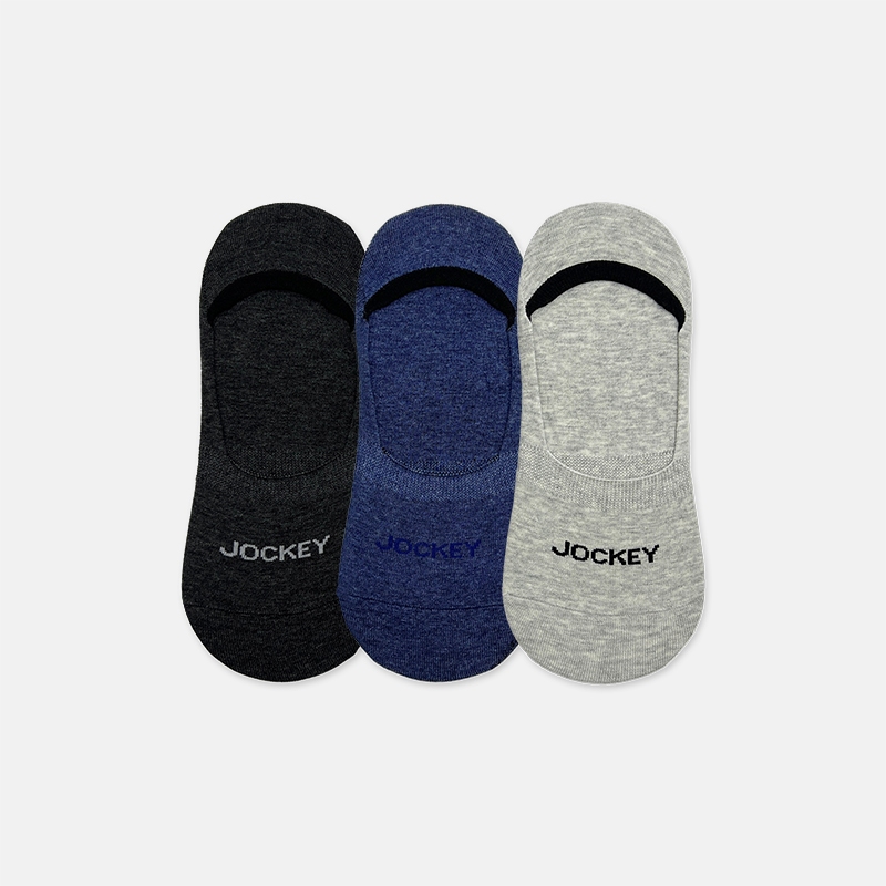 Jockey 3 คู่ผู้ชาย No Show ถุงเท้าข้อเท้าผ้าฝ้าย JMS308657
