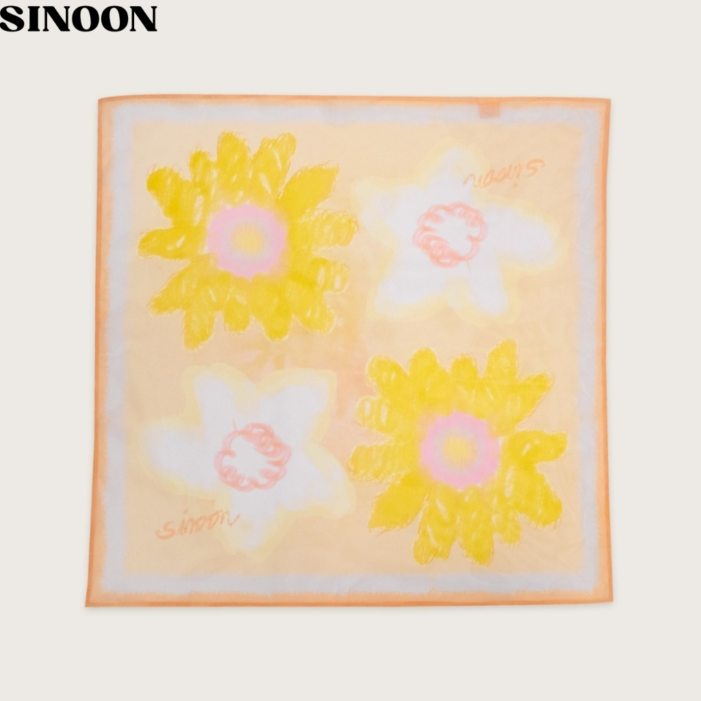 [SINOON] ผ้าพันคอลาย (สีเหลือง) / สินค้า KR แท้ 100%