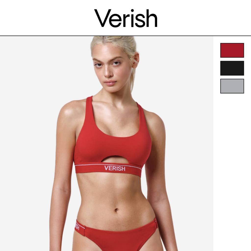 Verish Cotton Stitch Bra Top โลโก้คัตเอาท์