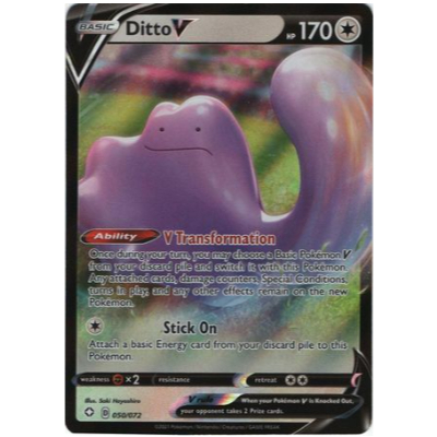 การ์ดเกมโปเกมอนภาษาอังกฤษ Ditto V - 050/072 - Ultra Shining Fates Singles SE