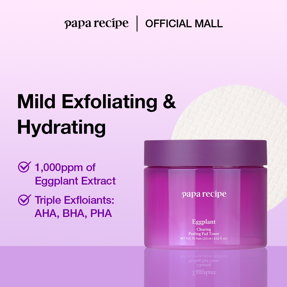 paparecipe Eggplant Clearing Peeling Pad Toner (255ml*70pads) แอกแพลนท์เคลียริ่งพิลลิ้งแพดโทนเนอร์