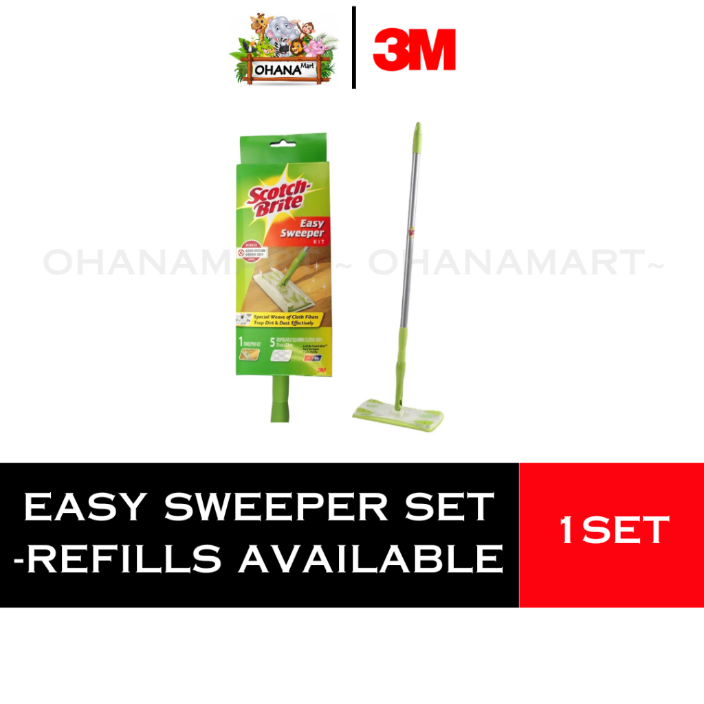 3M Scotch Brite Mop Easy Sweeper Starter Kit พร้อมรีฟิล!