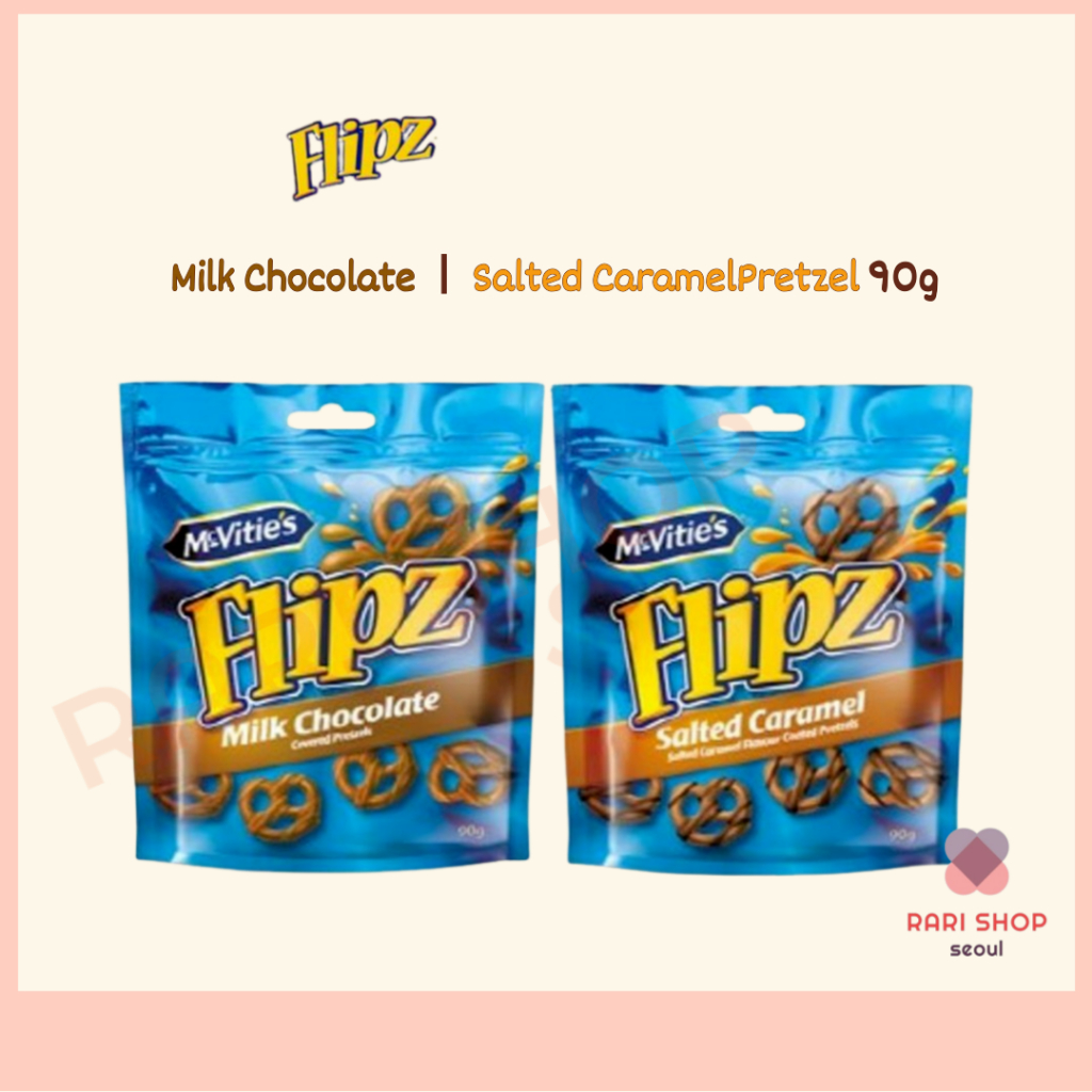 [Flipz ] เพรทเซลช ็ อกโกแลตนม l เพรทเซลคาราเมลเค ็ ม (90ก . ) สวีทซาลตี ้ ครั ้ นช ์
