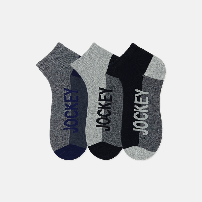 Jockey 3 ชิ้นถุงเท้าข้อเท้าผู้ชายผ้าฝ้าย Elastane JMS639263