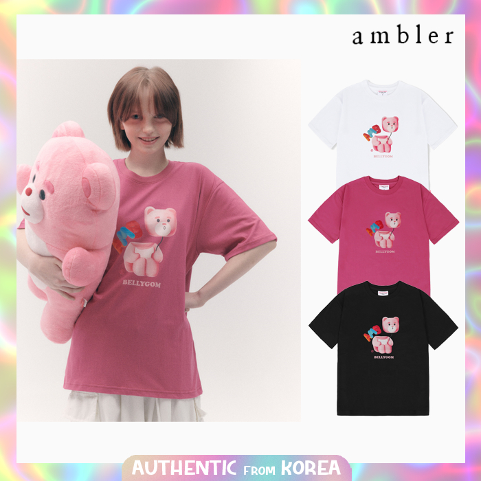 Ambler 2024 ใหม่สําหรับผู้หญิงและผู้ชาย Bellygom Belly ballon overfit เสื้อยืดแขนสั้น BS303 3 สี