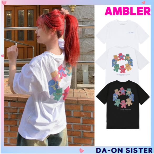 [ Ambler ] เสื ้ อยืด Round &Dance Over fit AS1112 ( 2color เกาหลีแท ้ 100 %