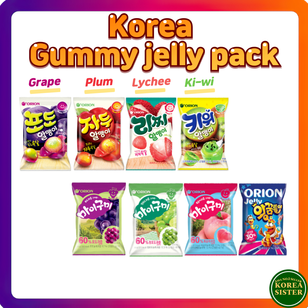 [ORION ] เยลลี ่ เหนียวของฉัน 36g, 43g / เกาหลี / องุ ่ น / พลัม / ลิ ้ นจี ่ / กีวี / องุ ่ นเขียว / พีช / ผลไม ้