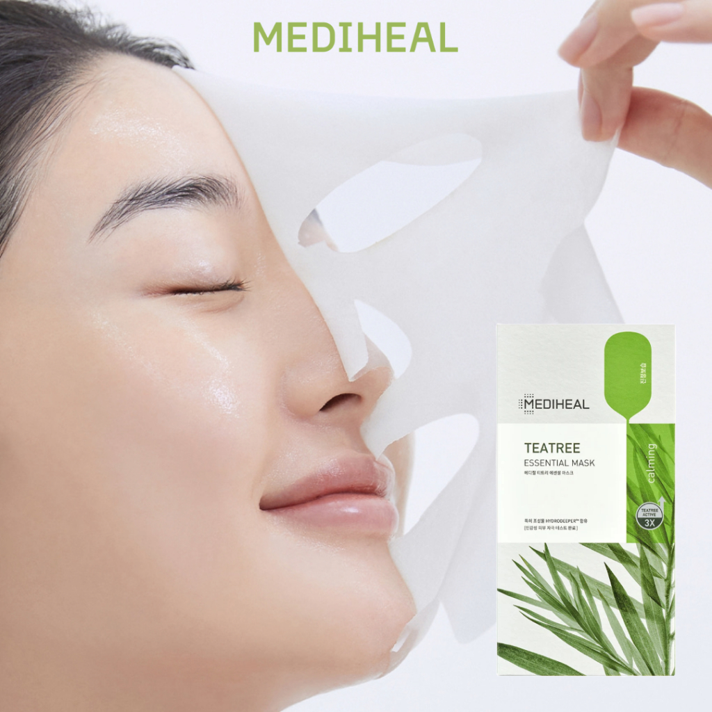 MEDIHEAL Teatree Essential Mask 10 แผ่น - ดูแลผิวแพ้ง่าย