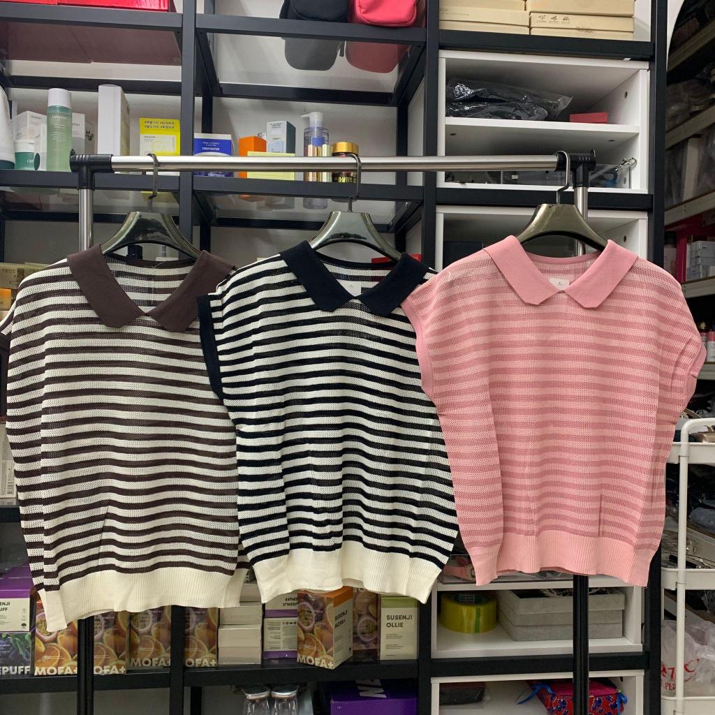 NEW JM8260 เสื้อเชิ้ตคอปกผู้หญิง Stripes - PTP60xL58cm