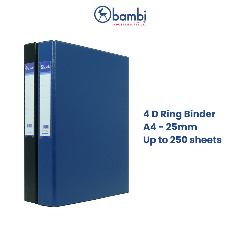 Bambi Ring Binder 4 Ring D-Type 25mm A4 - 2141