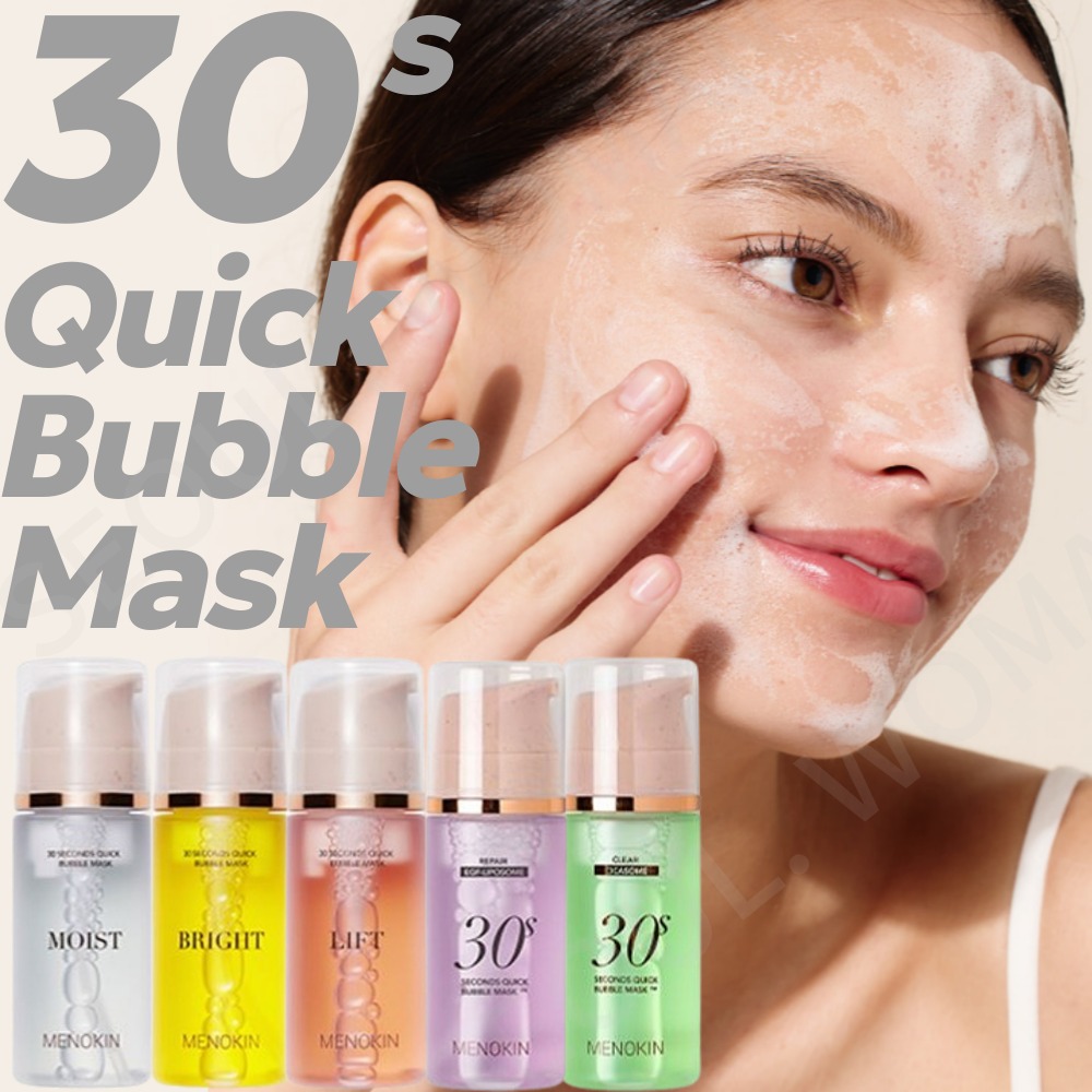 MENOKIN 30 Second Quick Bubble Mask 95 มล. - 5 ประเภท มาส์กหน้า กระจ่างใส ซ่อมแซม ชุ่มชื้น กระจ่างใส + โทนเนอร์ + เอสเซนส์พร้อมกัน