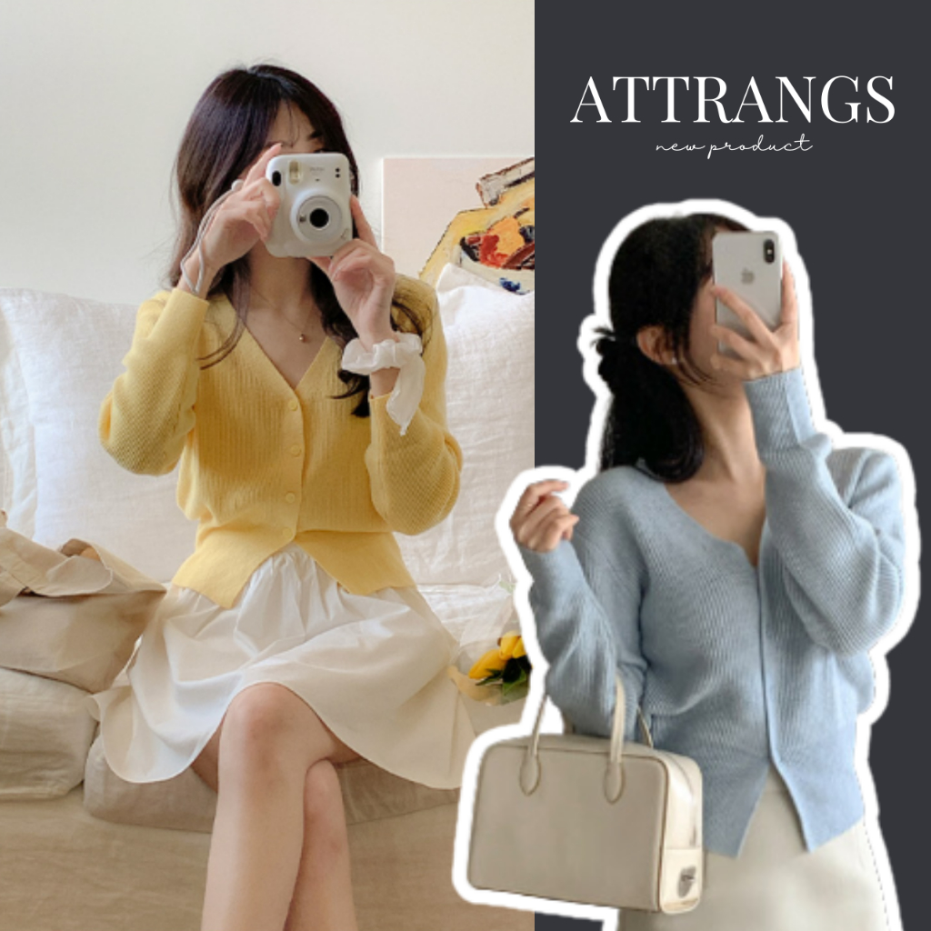 [ATTRANGS] เสื้อคาร์ดิแกน คอกลม ผ้าถัก โมเน็ต _Cd2804